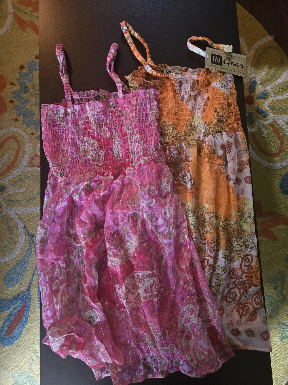 Ingear Women’s Pink and Orange Swim Coverups - Pair of Lightweight Beach Dresses